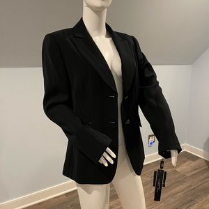 NWT! Tahari suiting jacket, black tone-on-tone stripes. Size 10. Jacket only!